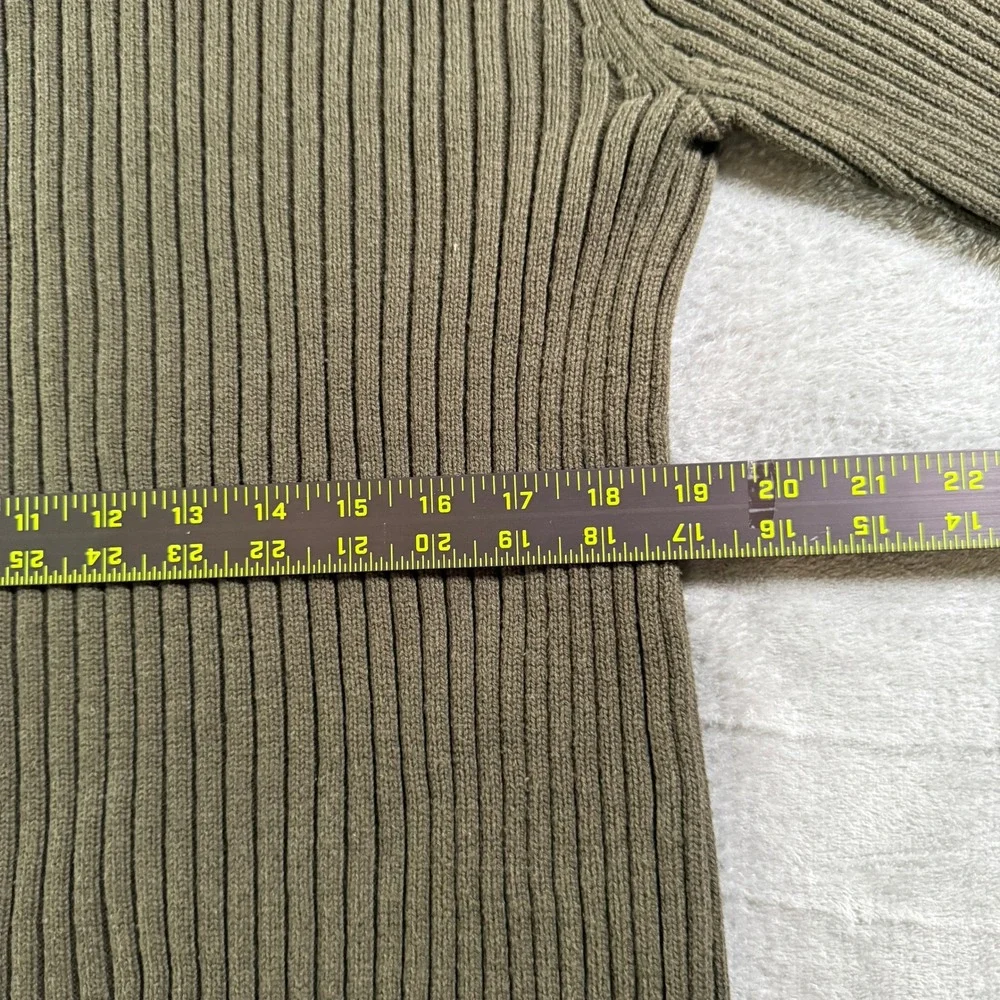 VTG Levi's Red Tab 1/4 Zip Sweater Ribbed Knit Olive Green Blue Collar XL/XG